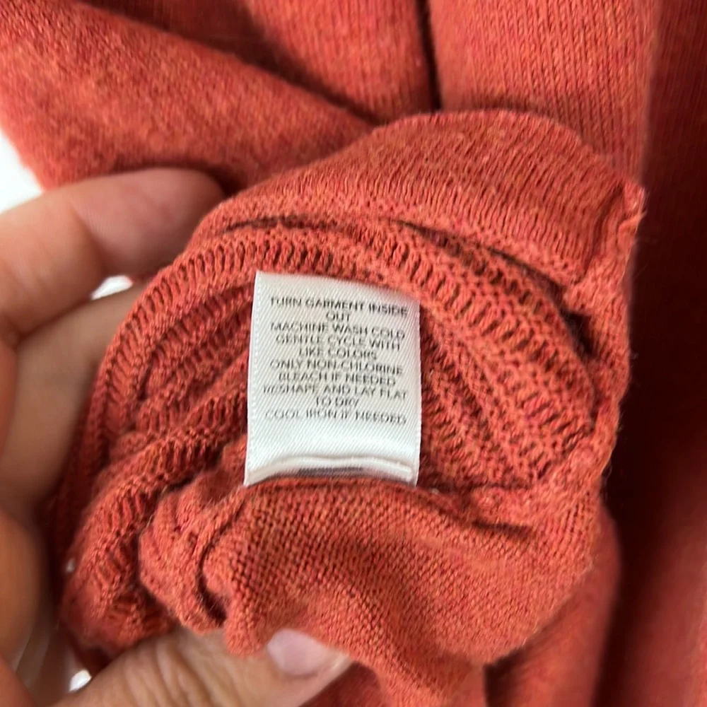 CHRISTOPHER & BANKS pullover sweater shirt orange ribbed texture orange … - Picture 8 of 8
